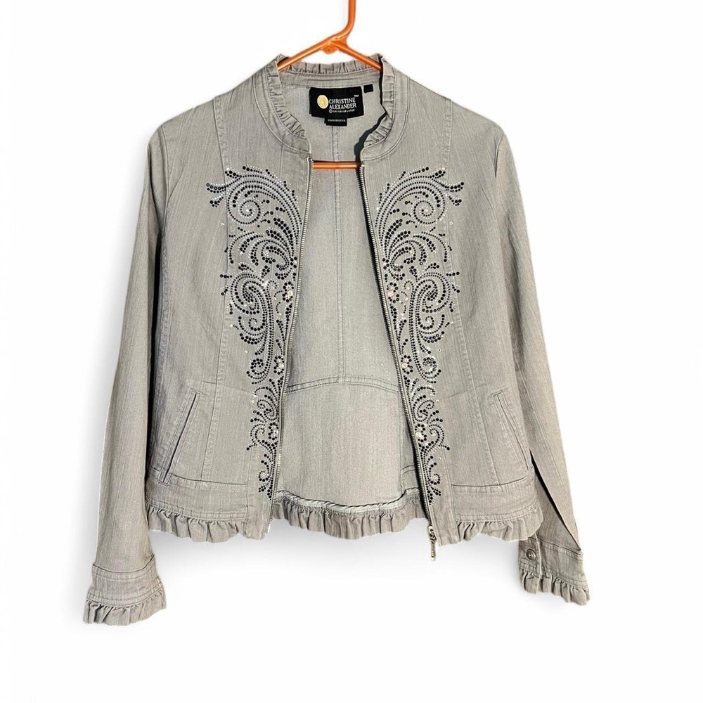 Christine Alexander Gray Embroidered Women's Jacket